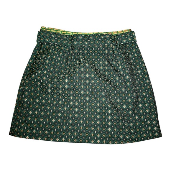 Urban Outfitters UO Peggy Belted green and gold brocade Mini Skirt size SP - Picture 6 of 13